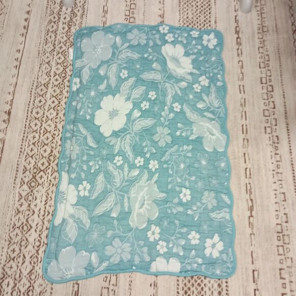 The Pioneer Woman Evie 2-Piece King Quilt Sham Set Quilted Teal Zipper Closure - Picture 3 of 6